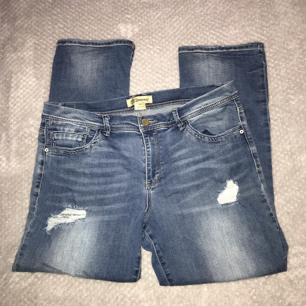 democracy ripped straight leg jeans